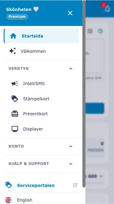 Webbportalens startsida — samma översikt på mobil