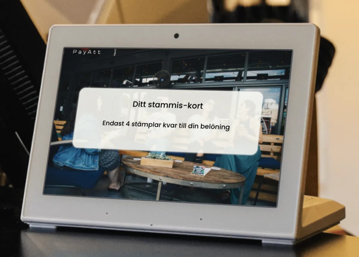 Bonuskortet visar stämpelprogress för en restaurang