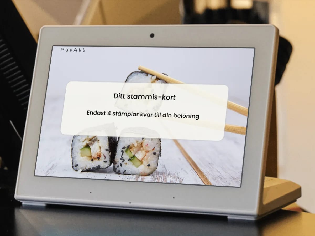 Bonuskortet visar stämpelprogress för en sushirestaurang