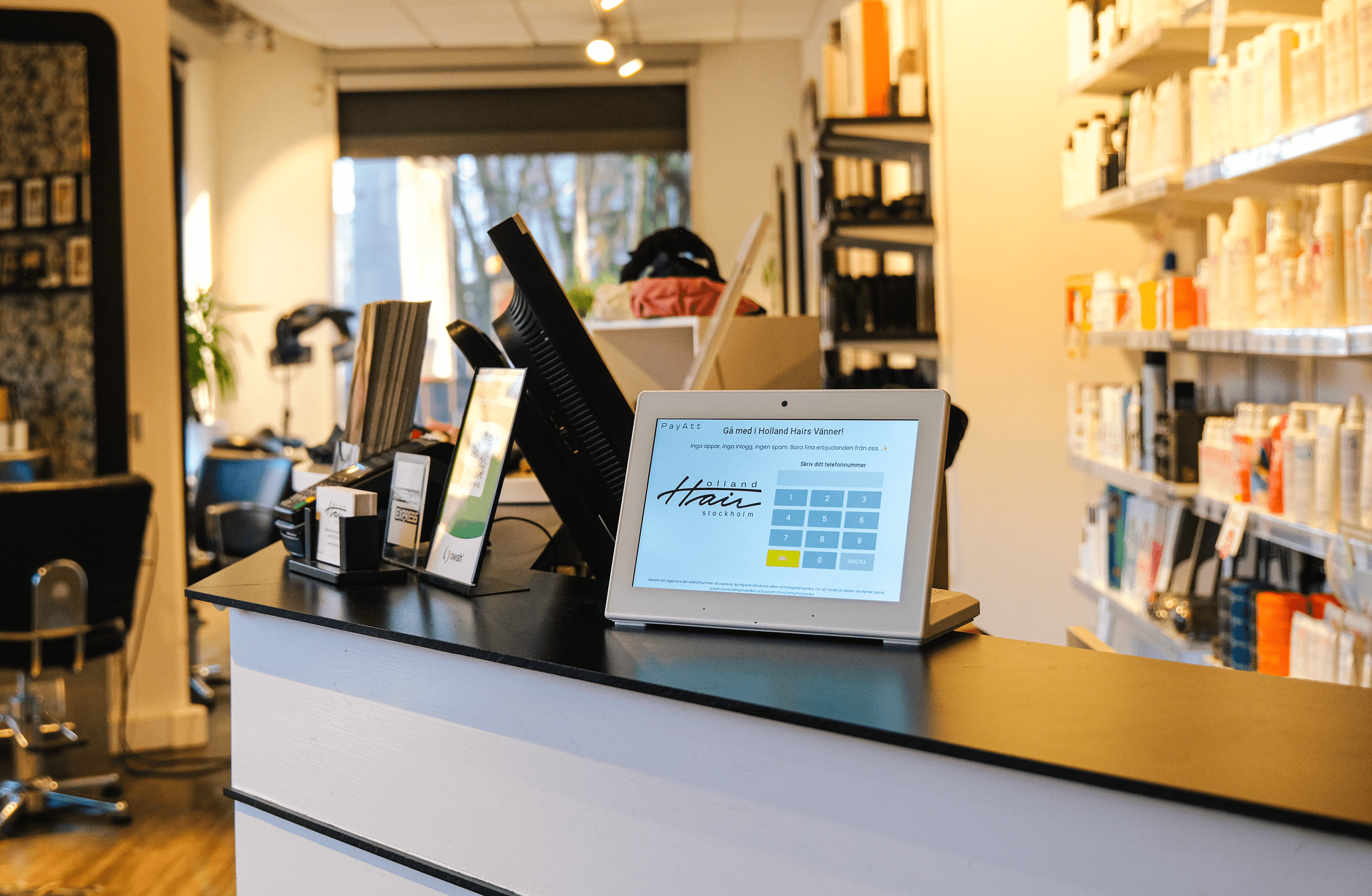 Registreringsskärm hos Holland Hair