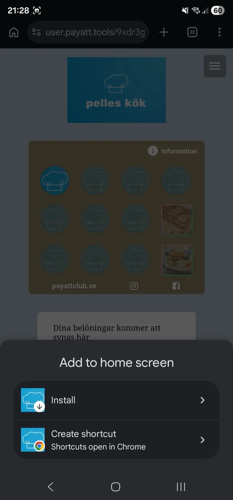 PayAtt GO — kundens mobil med brandad app-ikon på hemskärmen (5)